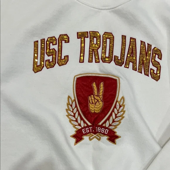 USC Trojans Woman’s White Sweater - Picture 3 of 3